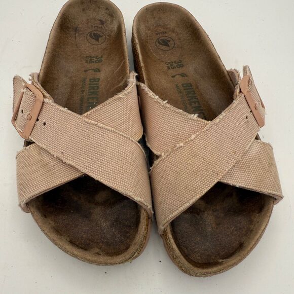 Birkenstock Rivet Logo Fit Light Pink Sandals Women’s Size 7/EU38 - Picture 1 of 5